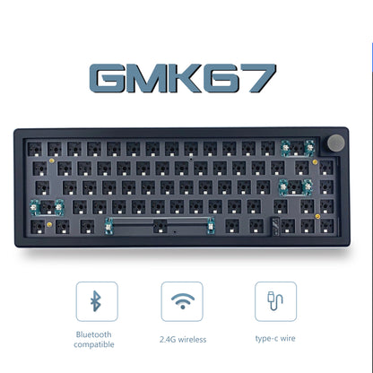 Kit de teclado mecânico personalizado GMK67 65% Gasket Bluetooth 2.4G sem fios hot-swappable com retroiluminação RGB