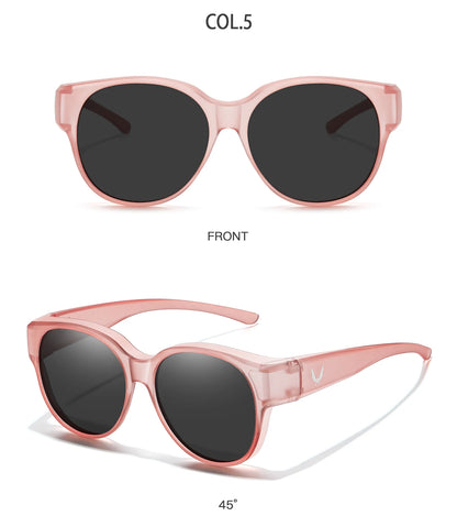Over Glasses with Box Cover Over Myopia Eyeglasses Unisex Round Shades with UV protection Outdoor Sports Fishing Hiking Cycling