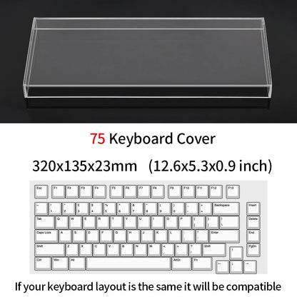Funda protectora transparente de acrílico para teclado mecánico, cubierta antipolvo para teclado de 60/61/64 96 98104/108 teclas y cubierta para ratón