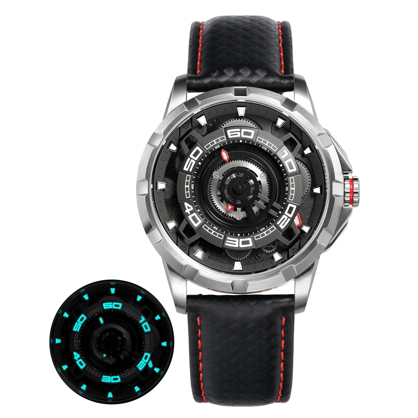 BERNY Automatic Skeleton Watch For Men 3D Dial 5ATM Luminous Sapphire 316L Steel MIYOTA 82S0 Mechanical Top Luxury Men's Watches
