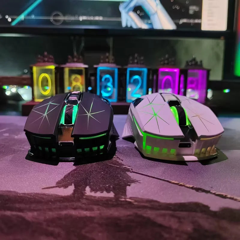Wireless Gaming Mouse 2.4G Colorful Breathing Light Instant Response No Tangled Cables Work with Gaming Switch