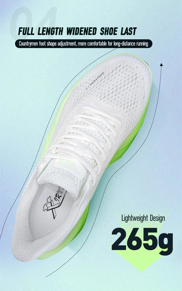 IRUNSVAN Carbon Fiber Sneakers für Einsteiger/Fortgeschrittene, atmungsaktive und bequeme Trainings-Laufschuhe mit dicker Sohle, unisex 130