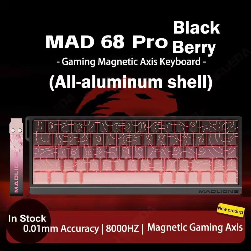MADLIONS Mad 60he Mad60HE Mad 68HE Teclado mecánico para gaming personalizado con interruptor magnético, cableado, hot swap y tasa de sondeo de 8K