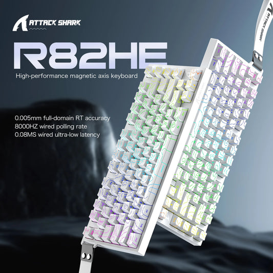 Attack Shark R82HE Wired RGB Magnetic Switch Keyboard, 256K Scan Sampling Rate, Accuracy 8K Return Rate