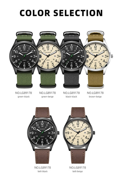 LIGE Lyxiga herrklockor med kvartsverk, datum, nylonarmband, läderarmband, vattentäta, självlysande, militär- och sportklockor för män relogios masculino