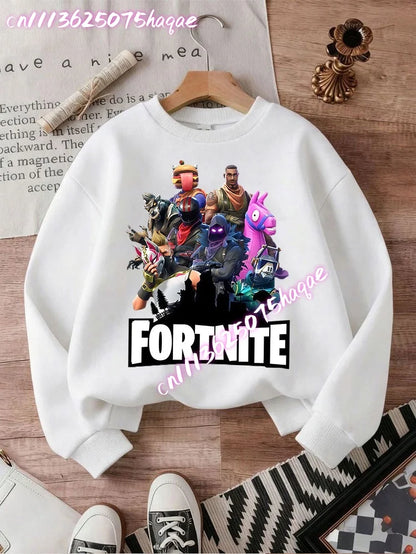 New Fortnites Kids Sweatshirts Cartoon Game Character Printed Hoodie Autumn Casuals Children Tops Winter Baby Boys Clothing