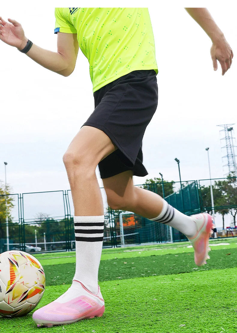 New Men Football Boots ComfortableSoccer Shoes Match Training Boys Non Slip Long Spikes Breathable Adult Cleats Outdoor Sport