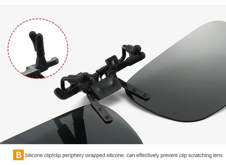 Polarized Sunglasses Clips Glasses Clip Driving Night Vision Eyeglasses UV400 Outdoor Shades High Definition Sun Glasses Clips