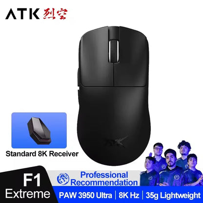 ATK BlazingSky F1 Extreme vezeték nélküli gaming egér, PAW3950 Ultra, két üzemmód, 8000Hz, 35g, könnyű e-sport FPS egér