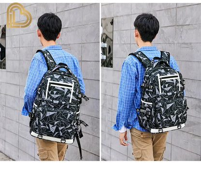 Ultima Knight F-Fortnited Battle Royale Backpack with USB Charging Anime Figures Study Stationery Compartment for Students