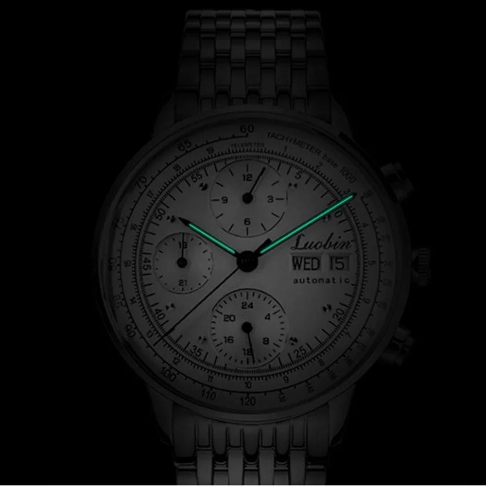 Orologio di lusso da uomo automatico meccanico a carica automatica, elegante, in acciaio inossidabile, luminoso, Relojes Para Hombre 2020