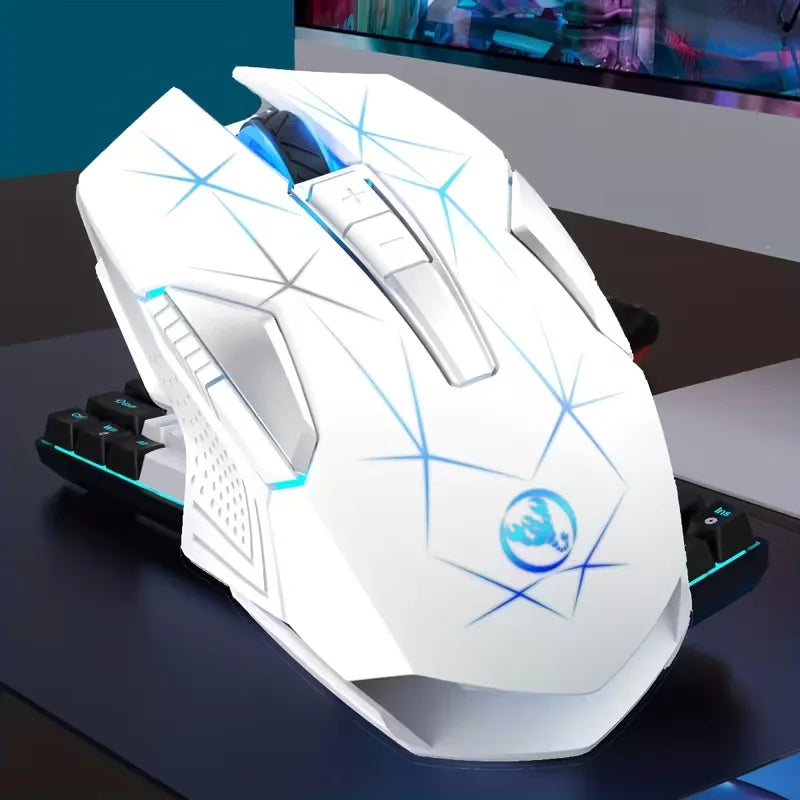 Wireless Gaming Mouse 2.4G Colorful Breathing Light Instant Response No Tangled Cables Work with Gaming Switch