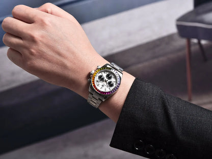 PAGANI DESIGN Men Exquisite Quartz Watch Luxury Choice VK63 Sapphire Mirror Stainless Steel Calendar Small Three-Pin Chronograph