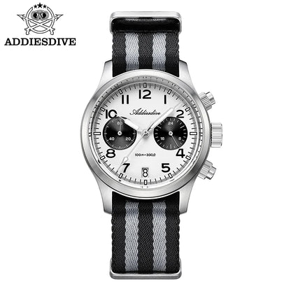 Orologio da uomo ADDIESDIVE 2025 New Panda Eye, retrò di lusso, quarzo VK64, cronografo sportivo, impermeabile 100M, luminoso