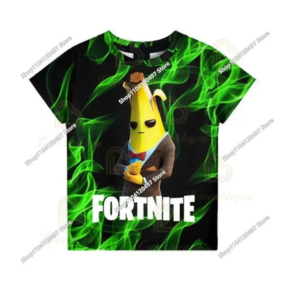Anime Fortnite T-Shirts Girl Clothing T Shirt Boys White Cartoon Tees Baby Summer Shirts Cute Printed Tops Costume