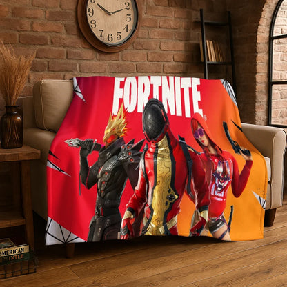 Cartoon-F-Fortnite-Gamer-Flanelldecke – weiche, warme Kuscheldecke für Schlafzimmer, Wohnzimmer, Bett, Reisen, Camping, Picknick und als Geschenk