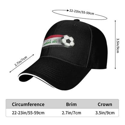Men's Women's Iraq Flag Iraqi Soccer Outdoor Hat  Sun Baseball Caps Casual Baseball Cap Sports Hats
