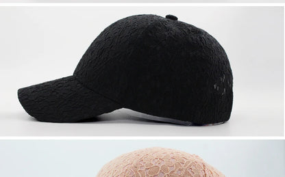 CNTANG Brand Summer Lace Hat Cotton Baseball Cap For Women Breathable Mesh Girls Snapback Hip Hop Fashion Female Caps Adjustable