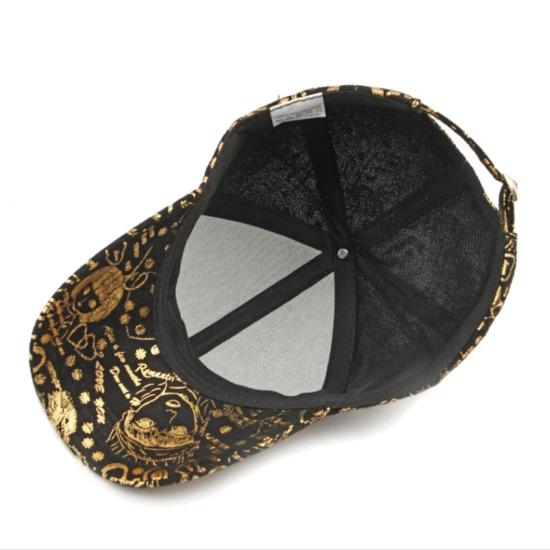 New Graffiti Baseball Cap, Gold Stamping Outdoor Hip-hop Joker Cap, Street Cool Baseball Hat, For Men And Women Sports Hat