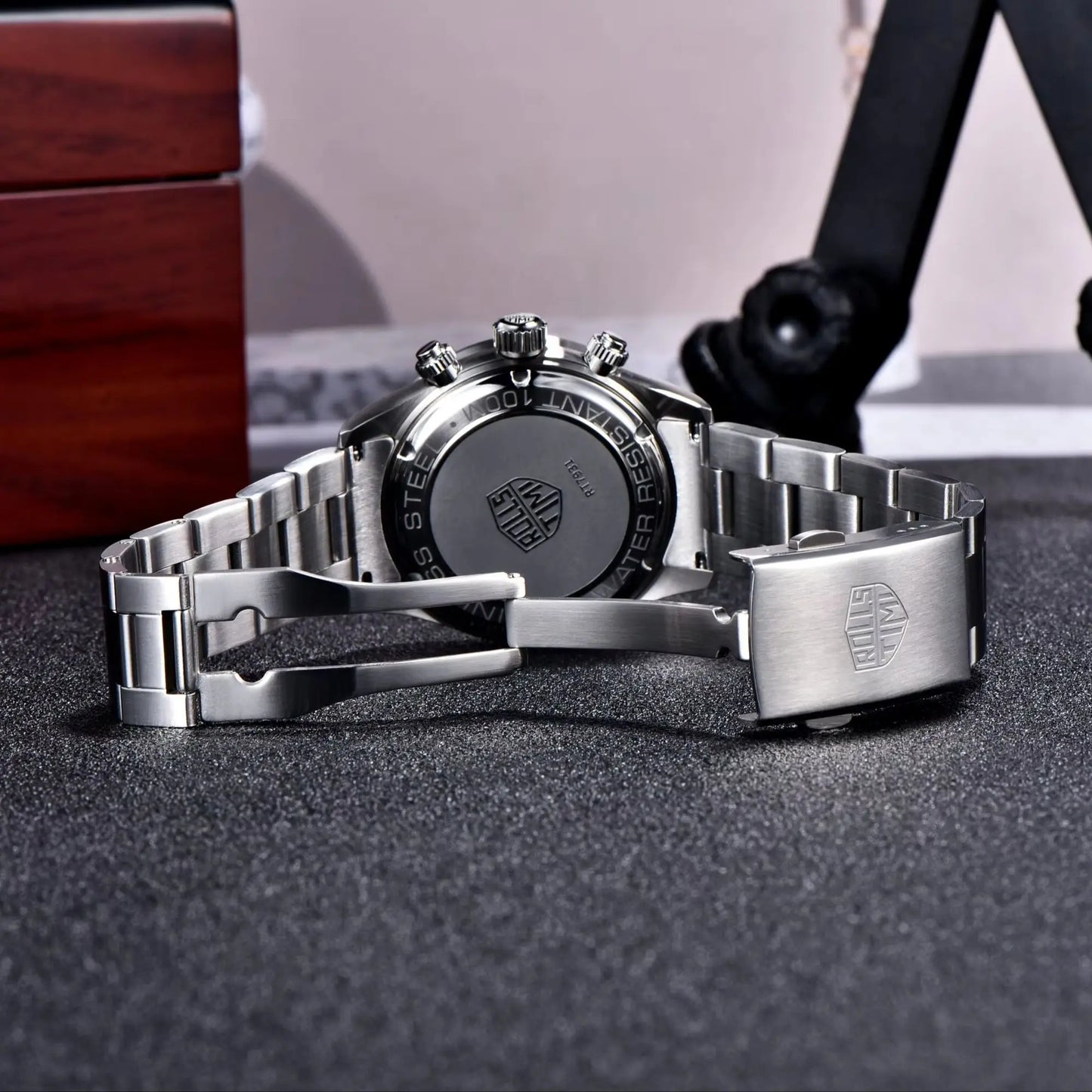 Rossitimi Casual Elegance Men Quartz Watch Light Luxury Premium Stainless Steel Sapphire Small Three-Pin Luminous Diving Watch