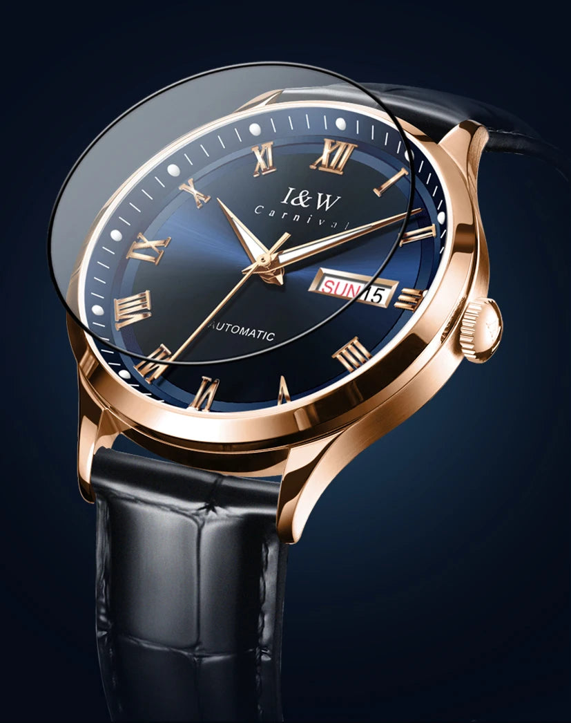 Carnival Brand High-end Series I&W Mechanical Watches Luxury Sapphire MIYOTA Movement Automatic Watches HD Luminous Reloj Hombre