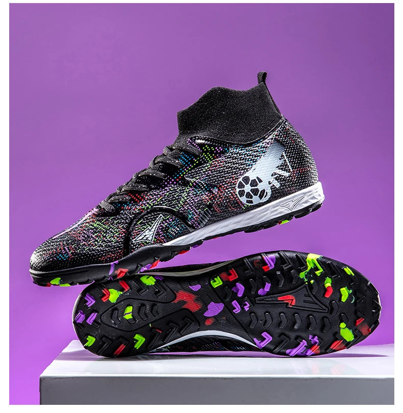 New Men Football Boots Training Soccer Shoes Breathable Grass Cleats Match Long Spikes Indoor Sneakers Ultralight Drop Shipping