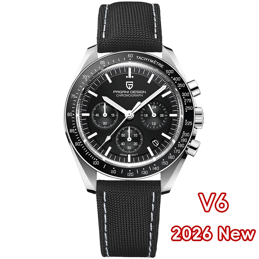 2026 New PAGANI DESIGN Mens Watches Panda Moon Watch Luxury Quartz Watch For Men Automatic Date Sport Chronograph Wristwatch Men