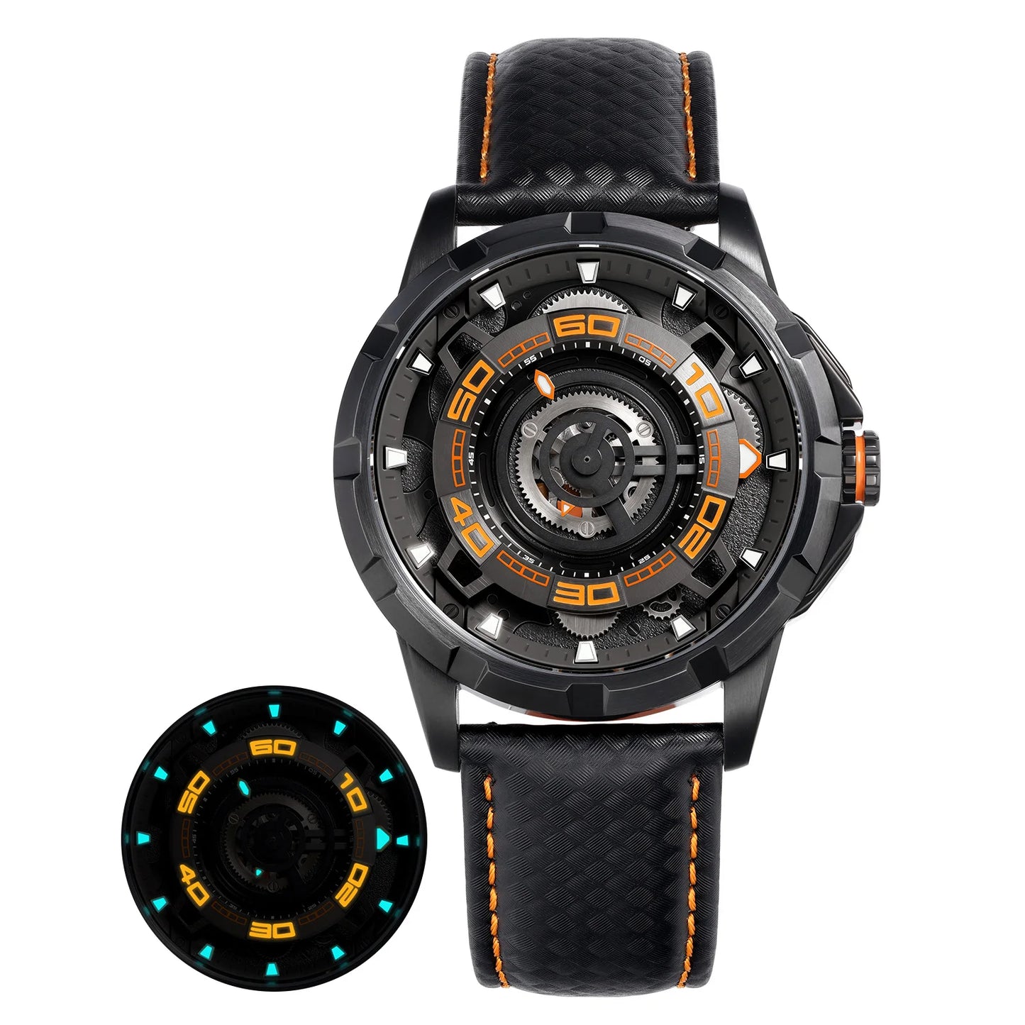 BERNY Automatic Skeleton Watch For Men 3D Dial 5ATM Luminous Sapphire 316L Steel MIYOTA 82S0 Mechanical Top Luxury Men's Watches