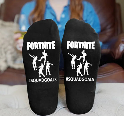 FORTNITE Sports Socks Summer Black White Breathable Low Cut Socks No Show Cotton Soft Athletic Casual Short Socks