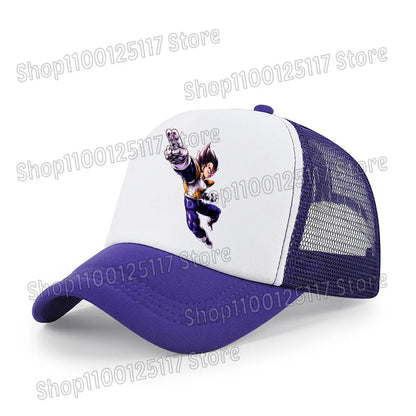 Dragon Ball baseball sapka, anime-nyomtatott sapkák, lélegző, csúcsos sapka, rajzfilm, Goku, nyári sport, snapback, hálós napellenzős sapka, gyermekajándék