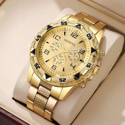 1/4PCS Fashion Business Men Watch Luxury Big Dial Mens Quartz Wristwatches Clock Gift Reloj Hombre（Without Box）