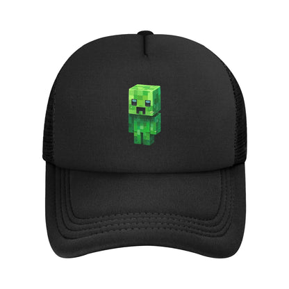 Voksen Creepers Zombie fjendtlig mob-karakter Trucker-kasket Mesh-baseballkasket Polyesterhat Solkasket Justerbare golfkasketter Sommer