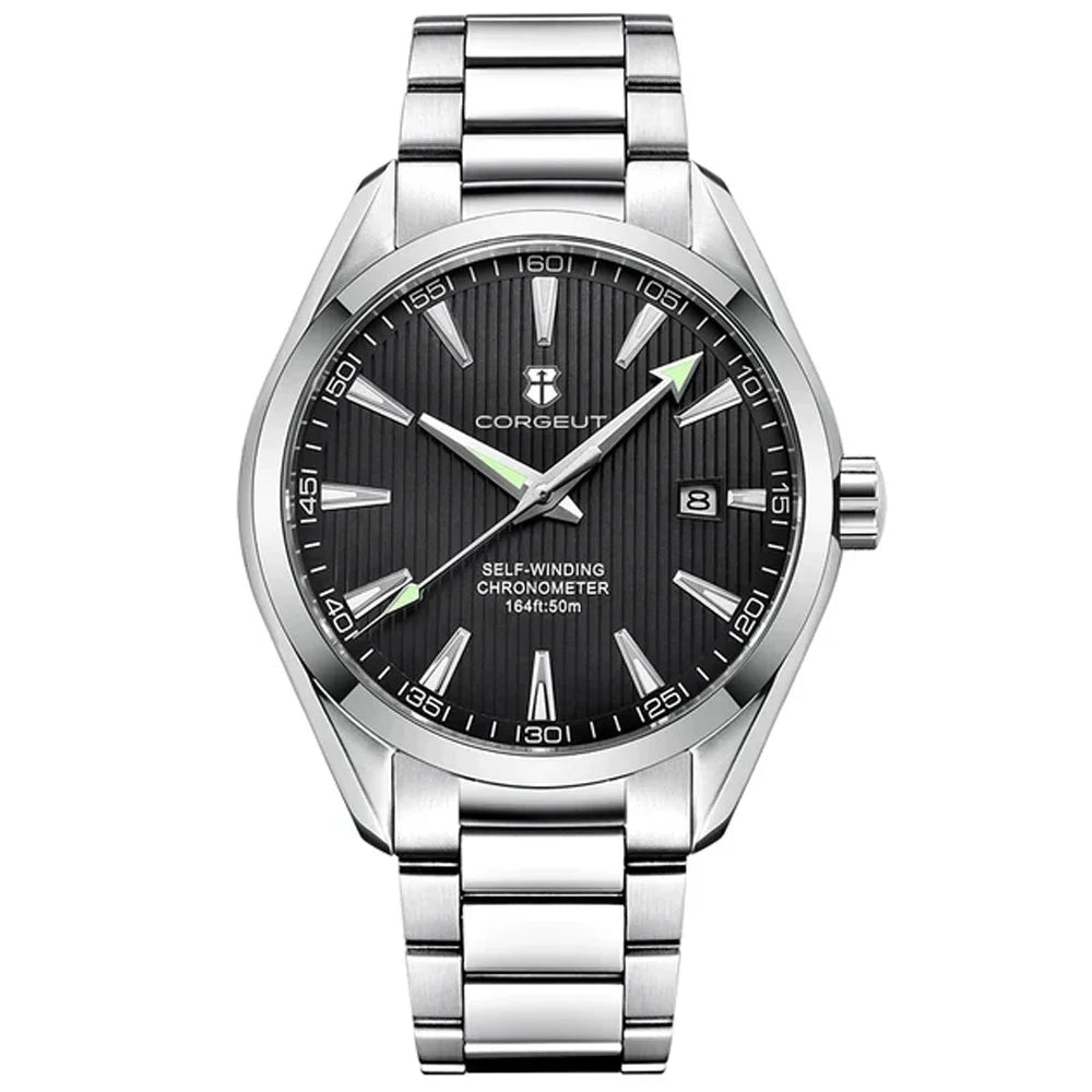 Corgeut 41mm Luxury NH35 Movement Men's Sport Clock Automatic Relogio Masculino Mechanical Wristwatch Sapphire Steel Band Men's Watch