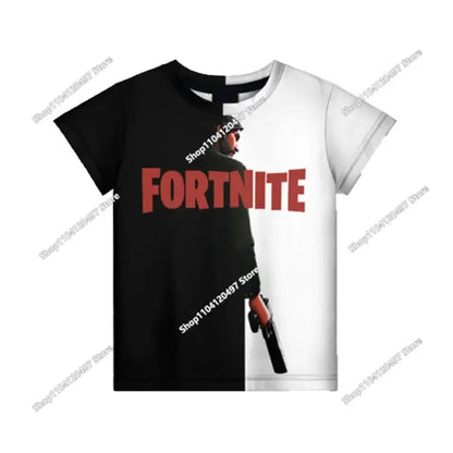Anime Fortnite T-Shirts Girl Clothing T Shirt Boys White Cartoon Tees Baby Summer Shirts Cute Printed Tops Costume