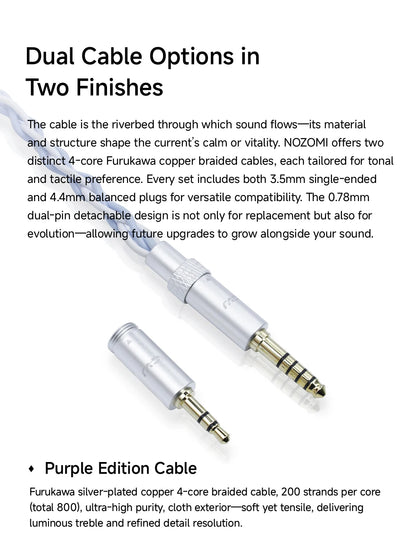 CVJ NOZOMI 2DD+1PD New Planar In-Ear Earphones Interchangeable Panel Nozzle 3 Unit Earbuds for Music And Gaming