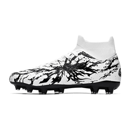 Chaussures de football pour adultes AG FG pour terrain ferme, crampons flexibles en PU à haute traction pour hommes, pour les matchs de football en extérieur et l'entraînement.