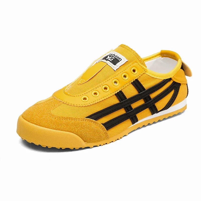 Men's Classic Running Shoes Lace Up Flat Bottom Sports Shoes Soft Sole Walking Gym Breathable Couple Casual Canvas Tennis Shoes