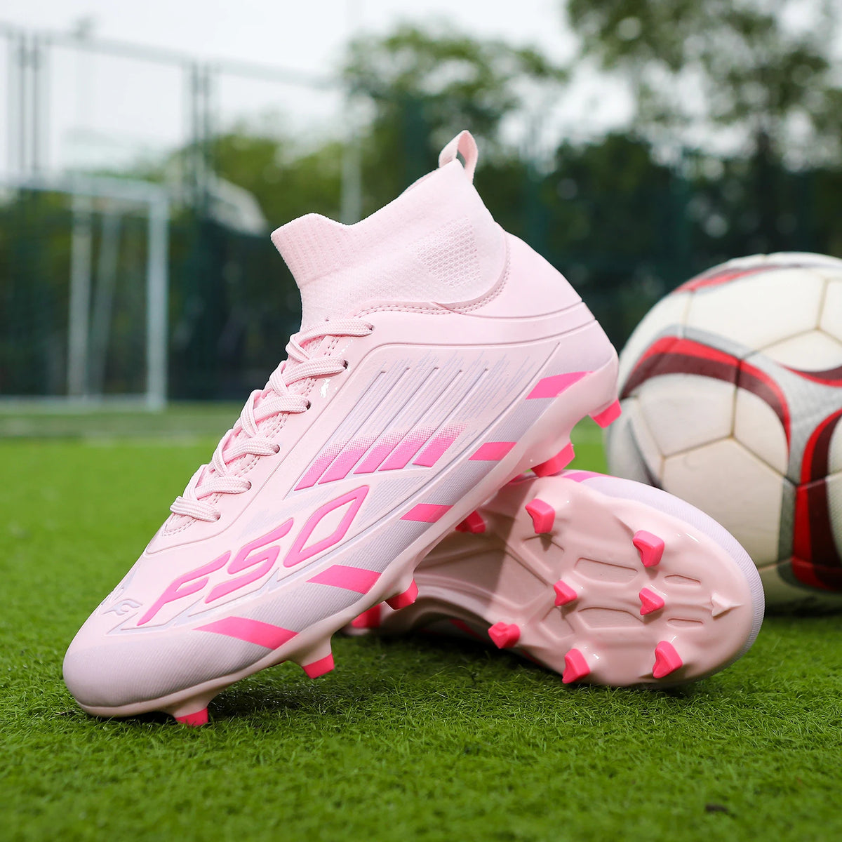 Nouvelles chaussures de football pour hommes, antidérapantes, à la cheville, chaussures de sport TF/FG, chaussures de football professionnelles pour garçons, baskets unisexes confortables