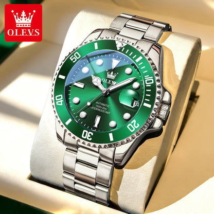 Montre mécanique automatique de luxe pour homme OLEVS 6650 – Étanche, luminescente, bracelet en acier – Montre-bracelet pour homme, style professionnel, grande marque