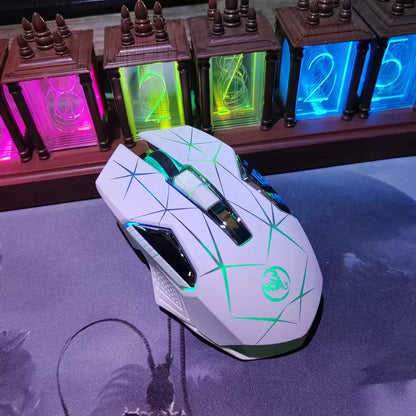 Wireless Gaming Mouse 2.4G Colorful Breathing Light Instant Response No Tangled Cables Work with Gaming Switch