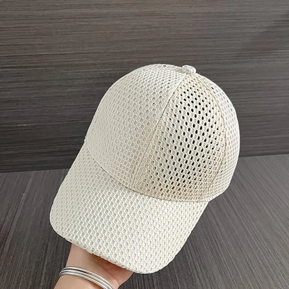 Casquette de baseball décontractée en maille pour l'extérieur – Chapeau d'été simple, fin et respirant pour femmes et hommes