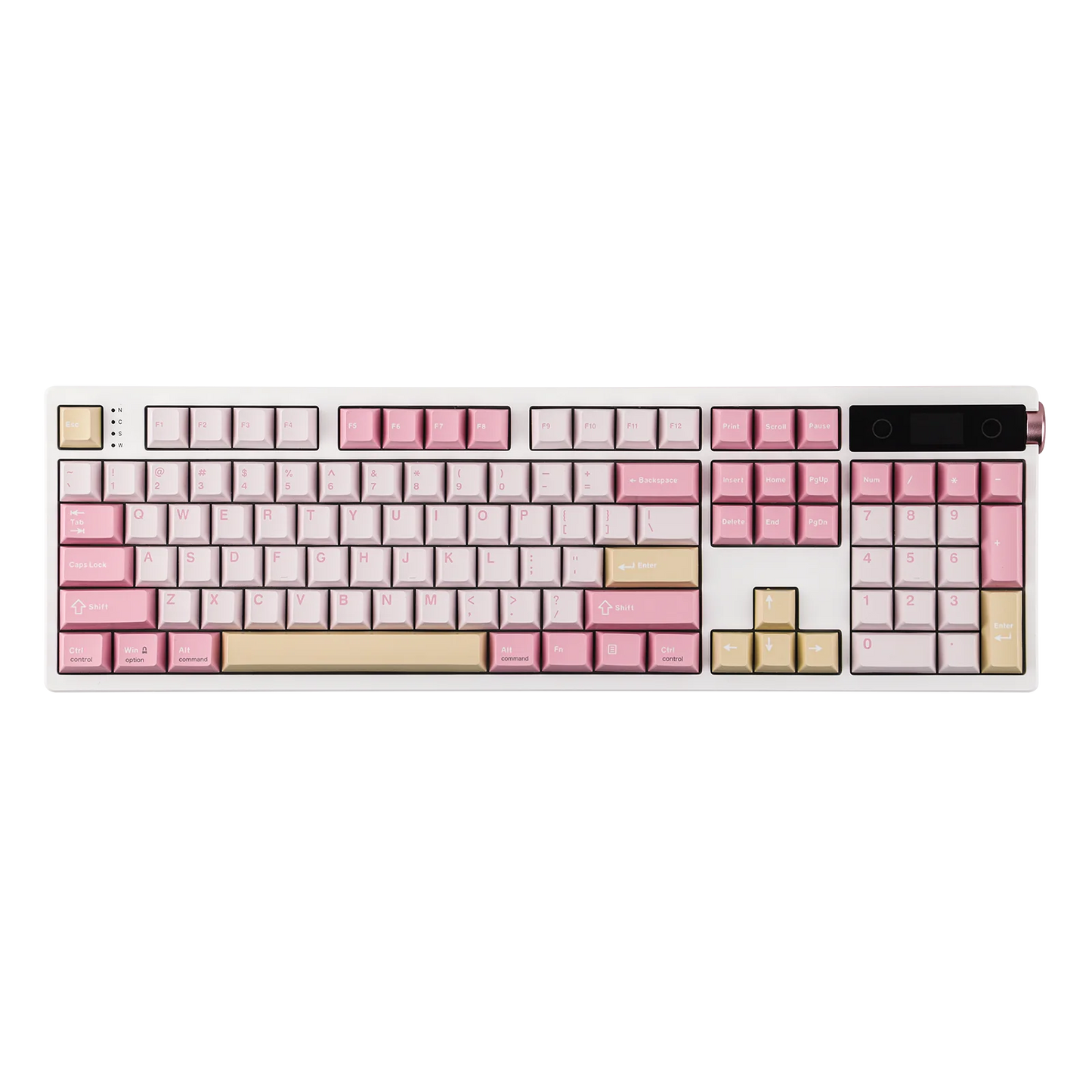 EPOMAKER TH108 PRO 100% Full-Sized Hot-Swap kabelgebundene/BT/2.4Ghz kabellose mechanische Tastatur mit Display & Drehknopf, 10000mAh Akku