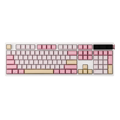 EPOMAKER TH108 PRO 100% Full-Sized Hot-Swap kabelgebundene/BT/2.4Ghz kabellose mechanische Tastatur mit Display & Drehknopf, 10000mAh Akku
