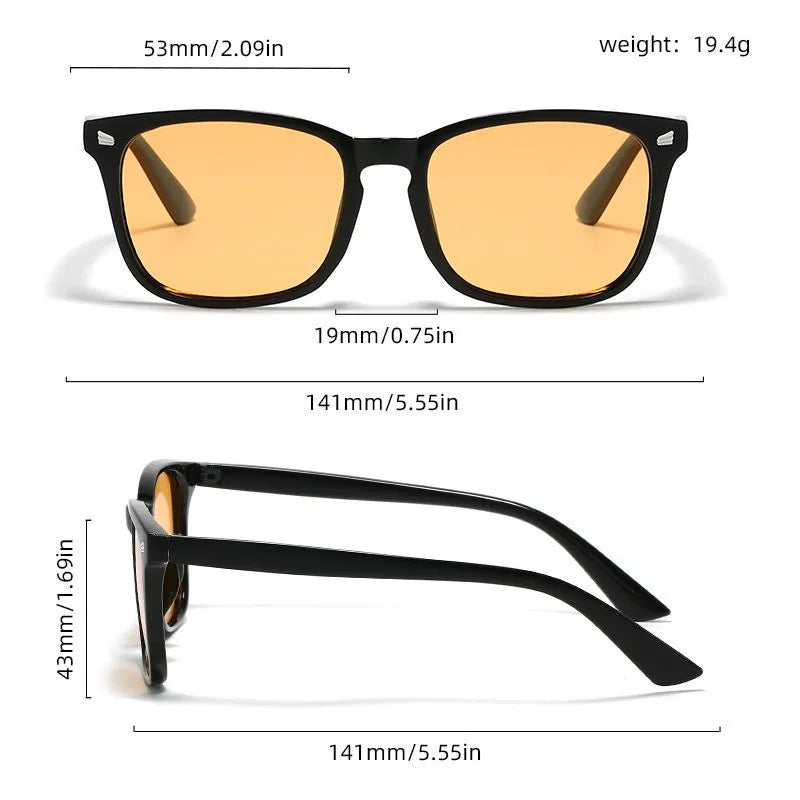 Men's Unique Style Square Glasses with Red Lenses and Anti Blue Light Function Very Suitable