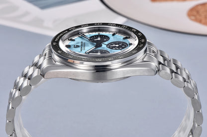 Zegarek męski PAGANI DESIGN „New Moon” – luksusowy zegarek kwarcowy, chronograf, szkło szafirowe z powłoką antyrefleksyjną, ceramiczna ramka, świecące wskazówki