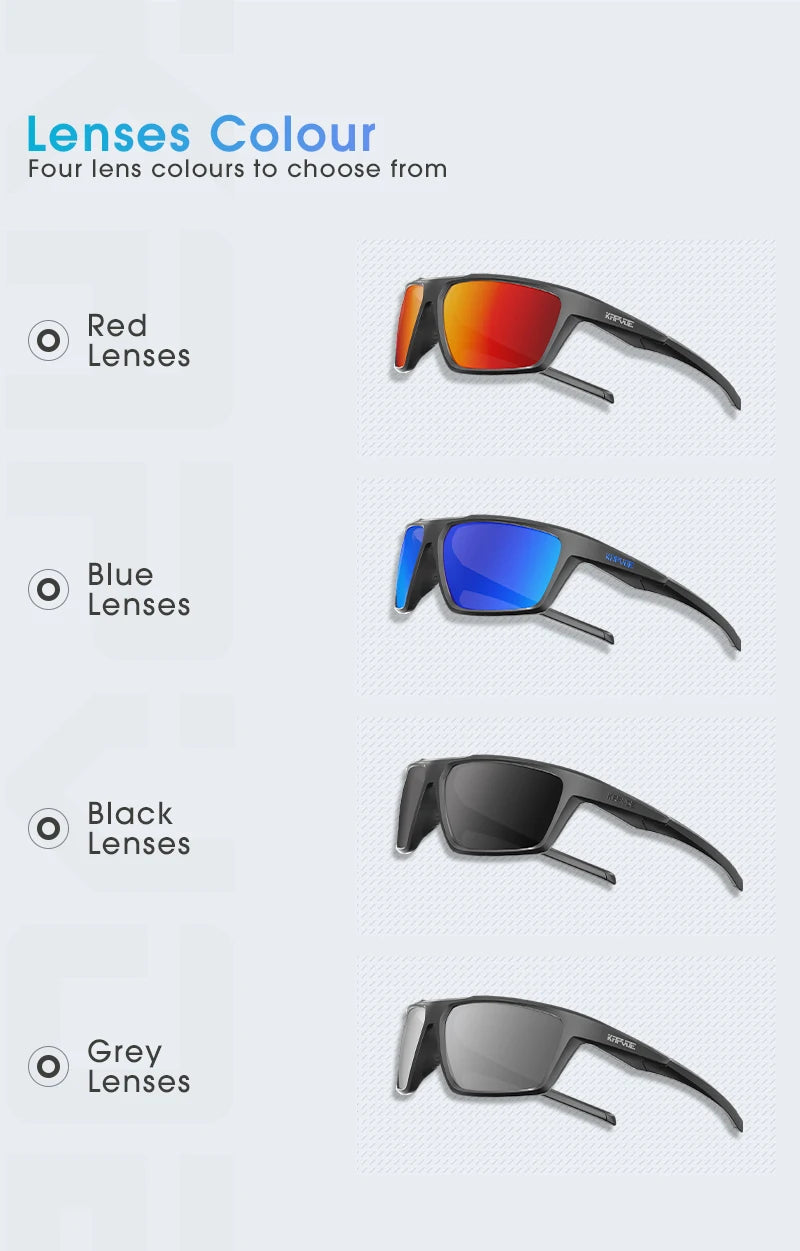 Kapvoe Men Fashion Polarized Sunglasses Cycling Glasses UV400 Eyewear for Men Women Driving Climbing Outdoor Sports Sunglasses