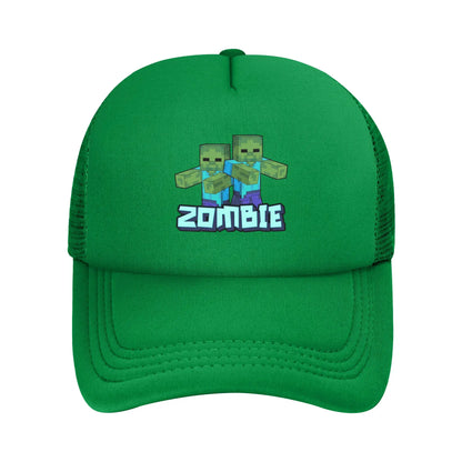 Voksen Creepers Zombie fjendtlig mob-karakter Trucker-kasket Mesh-baseballkasket Polyesterhat Solkasket Justerbare golfkasketter Sommer