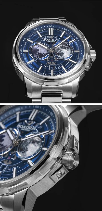 BORIAGE (BOAIJIUA) Automatic Mechanical Watch Creative Starry Sky Watch Water Resistant Mechanical Watches Birthday Gift for Men
