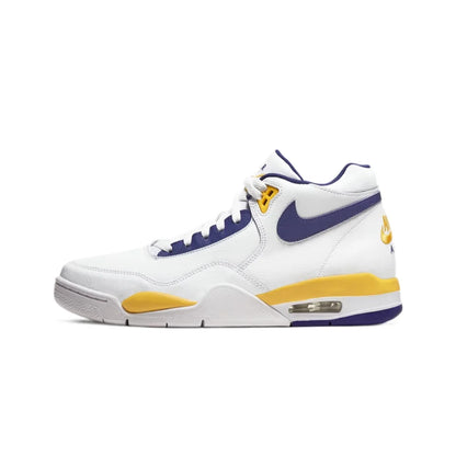 Nike Flight Legacy: Ténis de basquetebol retro de cano médio, confortáveis e versáteis, para homem, branco/azul, BQ4212-103