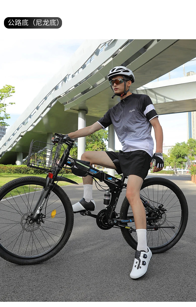 Scarpe da ciclismo ultraleggere, traspiranti e leggere, suole rigide compatibili SPD per allenamento e competizioni su bici da strada e mountain bike
